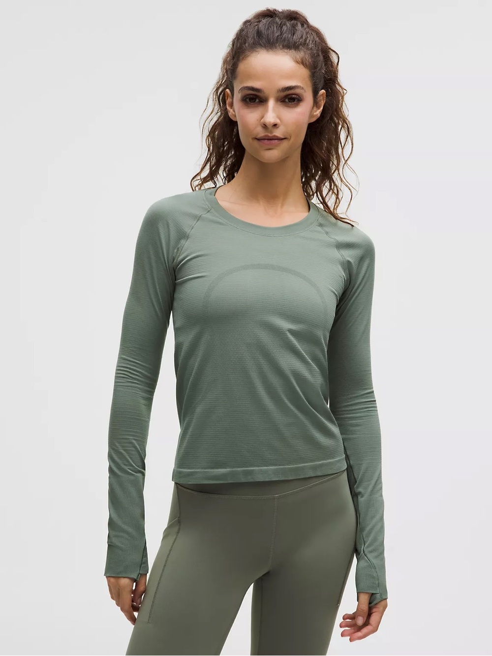 Lululemon Swiftly Tech Long-Sleeve Shirt 2.0 race length willow sage green 10